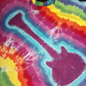 Vintage Guitar Rainbow Tie Dye T-Shirt